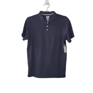 REEF Black Walsh Pique Solid Polo Shirt Size M